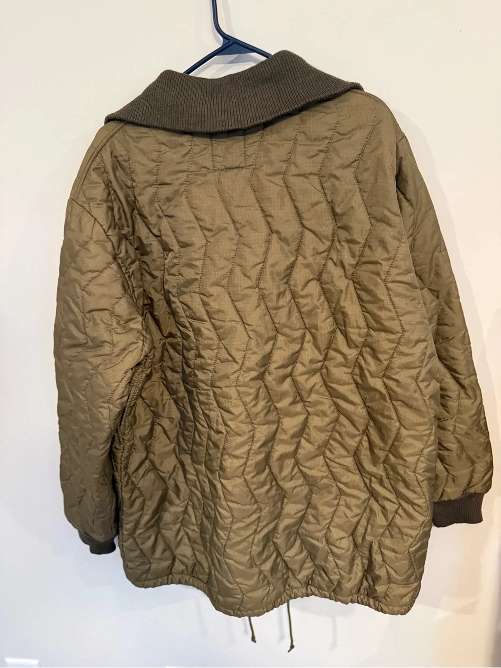 Quilted German Military-Style Men's Jacket Olive Size L